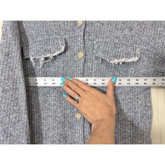 Bohme Boho Lightweight Frayed Casual Button Up Shacket Shirt Women’s Small - Picture 10 of 11